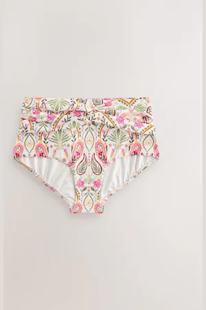 Next Cream/ Paisley Midi Waist Bikini Bottoms