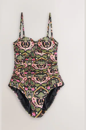Next /Pink Paisley Shaping Tummy Control Bandeau Swimsuit