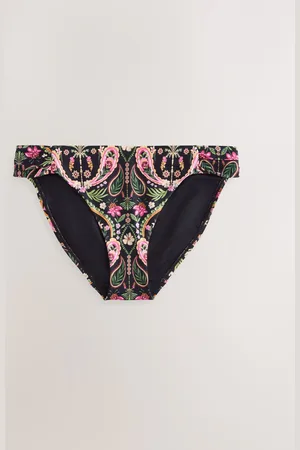 Next /Pink Paisley Ruched Side High Leg Bikini Bottoms