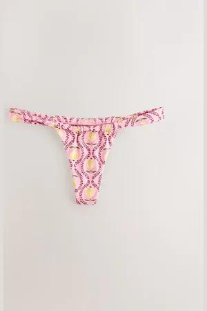Next Lemon Print Tanga Bikini Bottoms