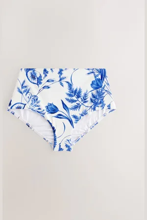 Next /Blue Floral High Waist Print Bikini Bottoms