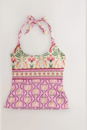 Next Cream/ Paisley Halterneck Tankini Top