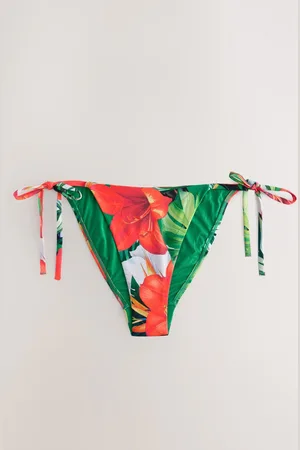 Next Red/ Tropical Tie Side Bikini Bottoms