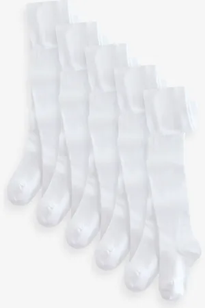 Next 5 Pack Cotton Rich School Tights