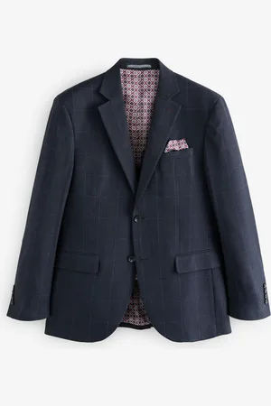 Next Blue Regular Fit Prince of Wales Check Suit Jacket