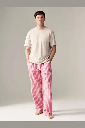 Next Red Stripe Woven 100% Cotton Pyjamas Set
