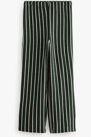 Next /Ecru 100% Cotton Striped Wide Leg Towelling Trousers