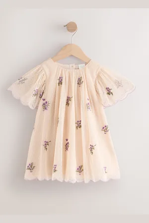 Next Short Sleeve Mesh Embellished Dress (3mths-7yrs)