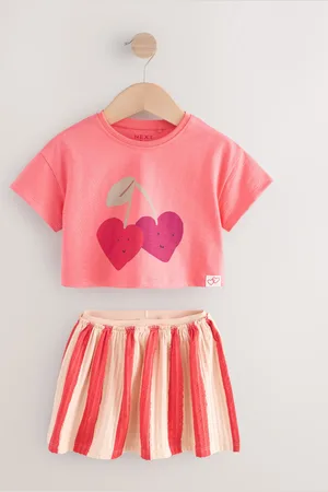 Next Cherry Short Sleeve Skirt Set (3mths-7yrs)