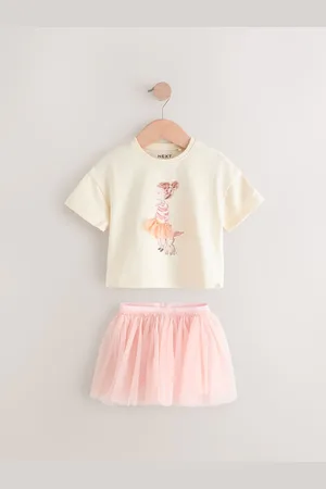 Next Pink/ Short Sleeve Top And Skirt Set (3mths-7yrs)