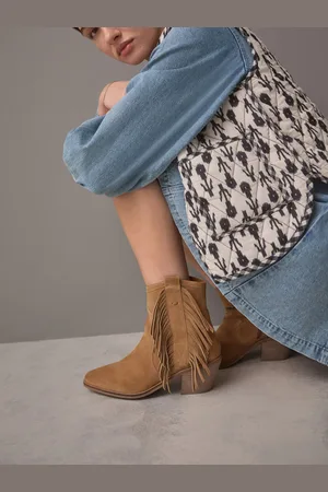 Next Suede Forever Comfort Boho Fringe Cowboy Ankle Boots