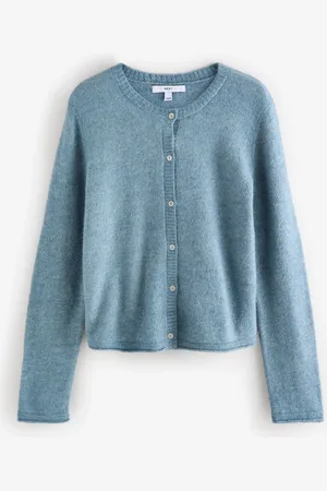 Next Chambray Soft Touch Button Through Knitted Cardigan with Alpaca