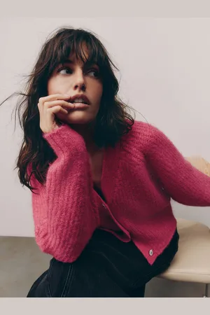 Next Bright Gem Button Chunky Knitted Cardigan with Wool