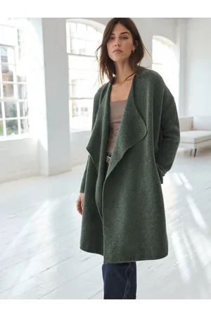 Next Khaki Soft Touch Waterfall Longline Knitted Cardigan Coatigan