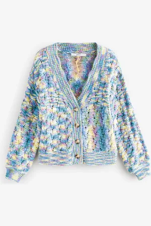 Next Chambray Bright Spacedye Knitted Cardigan with Wool