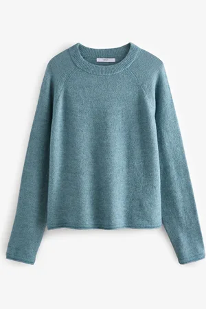 Next Chambray Soft Touch Crew Neck Knitted Jumper with Alpaca