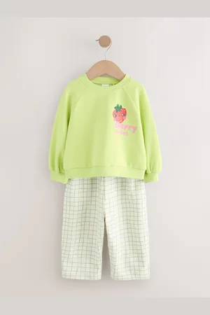 Next Printed Printed Sweatshirt and Barrel Leg Joggers Set (3mths-7yrs)