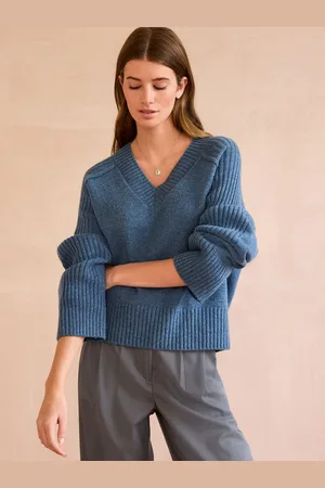 Next Indigo Premium V-Neck Jumper