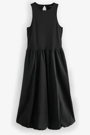 Next Sleeveless Racer Puffball 100% Cotton Midi Dress