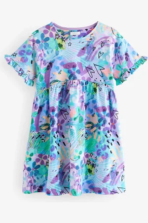 Next Graffiti Print Short Sleeve Jersey Summer Dress (3-16yrs)