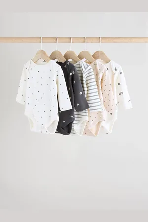 Next And White Baby Long Sleeve Bodysuits 5 Pack