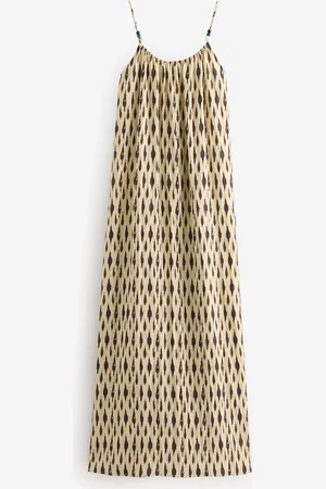 Next Yellow/ Print Textured Beaded Summer Maxi Dress