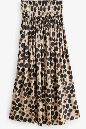 Next Glossy Satin Printed Pleat Maxi Skirt
