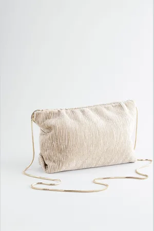 Next Textured Velvet Snap Clutch