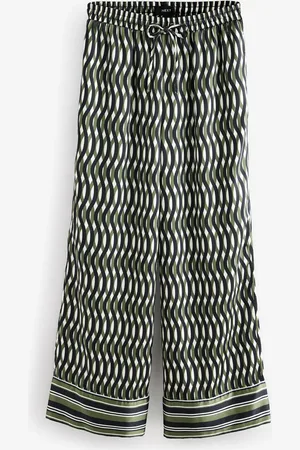 Next Geo Print Satin Wide Leg Trousers