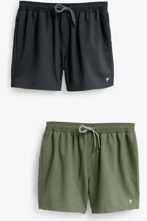 Next /Khaki Green Essential Swim Shorts 2 Pack