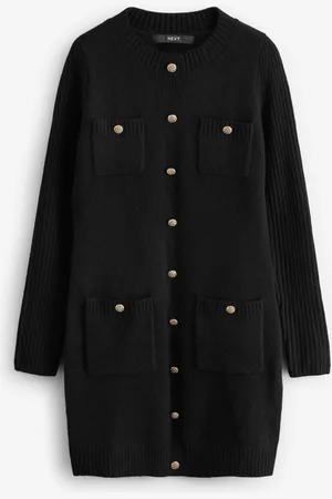 Next Smart Button Up Knitted Jumper Dress with Wool