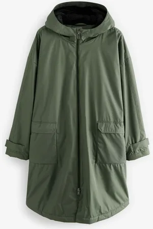 Next Khaki Active Swim Changing Robe Coat Jacket