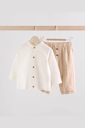 Next Apricot Orange Baby Shirt and Trousers Set (0mths-3yrs)