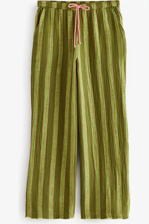 Next Stripe Cotton Wide Leg Trousers