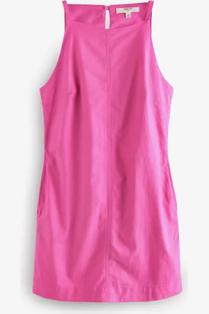 Next Bright Mini Sleeveless Racer Stretch Linen Blend Dress