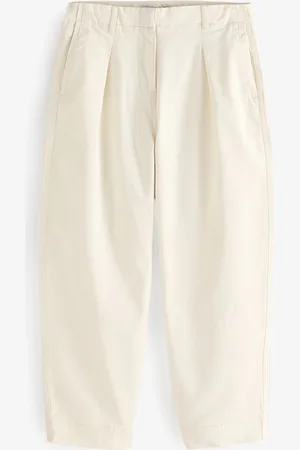 Next Ivory 100% Cotton Barrel Leg Chinos Trousers