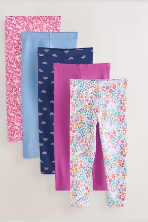 Next Rainbow Floral Leggings 5 Pack (3-16yrs)