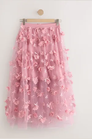 Next 3D Flower Mesh Skirt