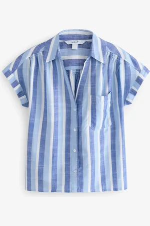 Next Stripe Short Sleeve Shirt with Linen