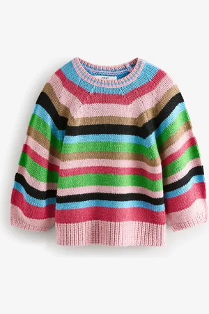 Next Multi Bright Half Sleeve Crew Neck Jumper with Wool