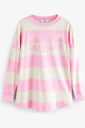 Next Sporty Stripe Football-Inspired Long Sleeve 100% Cotton Top