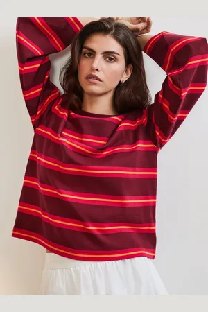Next /Orange 100% Cotton Long Sleeve Stripe T-Shirt