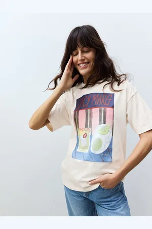 Next Pure 100% Cotton Artist Editions Frankie Thorp X Painted Spicy Margarita Oversize Short Sleeve T-Shirt