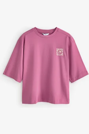 Next Raspberry 100% Cotton Rich Back Graphic Boxy Short Sleeve T-Shirt
