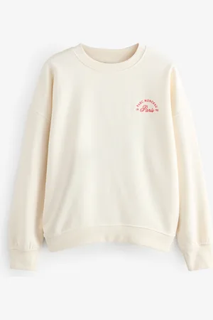 Next Ecru Back Graphic Shopping Bag Crew Neck Sweatshirt