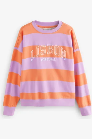 Next Relaxed Fit Heavyweight City Graphic Stripe Crew Neck Sweatshirt