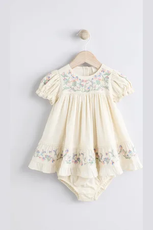 Next Floral Embroidered Baby 100% Cotton Dress (0mths-2yrs)