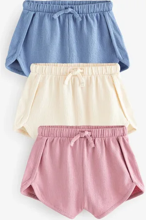 Next /Cream/Pink Tie Front Runner Shorts 3 Pack (3mths-7yrs)