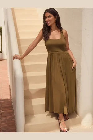 Next Olive Jersey Waisted Summer Dress
