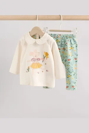 Next /Yellow Floral Mouse Baby Long Sleeve Top and Leggings Set